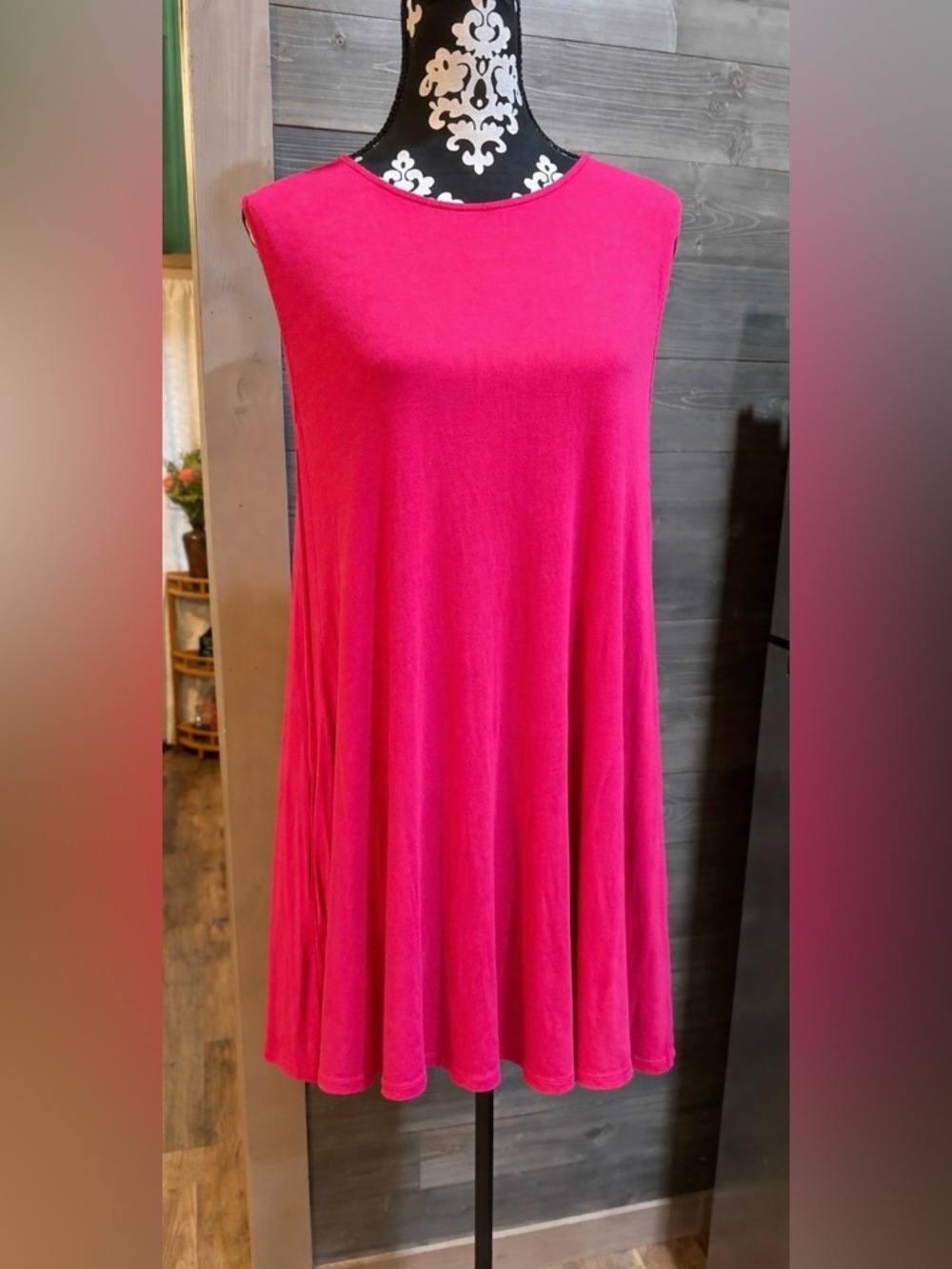 Agnes and Dora Bright Pink Sleeveless Swing Dress size L